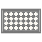 Grey Checkered Design Loofah Texture Shower Mat (44x75cm) - Non-Slip PVC Bathroom Floor Mat, Quick-Draining, Anti-Mould & Massage Pad