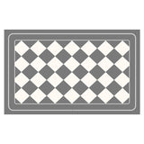 Grey Checkered Design Loofah Texture Shower Mat (44x75cm) - Non-Slip PVC Bathroom Floor Mat, Quick-Draining, Anti-Mould & Massage Pad