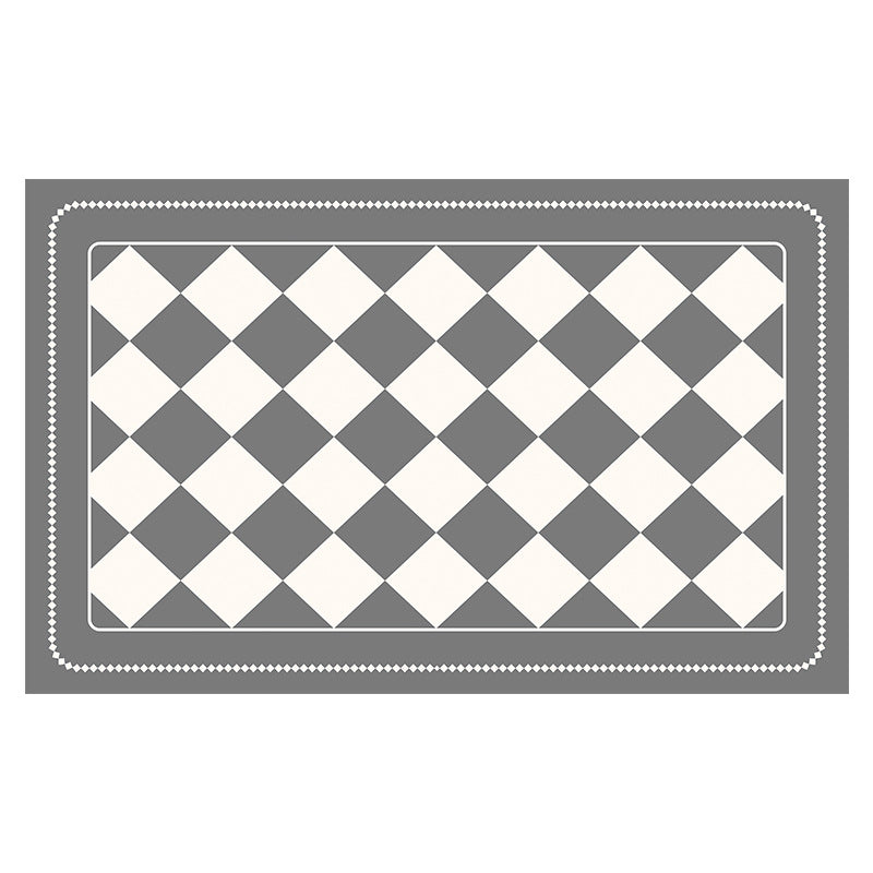 Grey Checkered Design Loofah Texture Shower Mat (44x75cm) - Non-Slip PVC Bathroom Floor Mat, Quick-Draining, Anti-Mould & Massage Pad