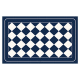 Dark Blue Checkered Design Loofah Texture Shower Mat (44x75cm) - Non-Slip PVC Bathroom Floor Mat, Quick-Draining, Anti-Mould & Massage Pad