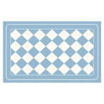 Light Blue Checkered Design Loofah Texture Shower Mat (44x75cm) - Non-Slip PVC Bathroom Floor Mat, Quick-Draining, Anti-Mould & Massage Pad