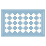 Light Blue Checkered Design Loofah Texture Shower Mat (44x75cm) - Non-Slip PVC Bathroom Floor Mat, Quick-Draining, Anti-Mould & Massage Pad