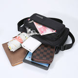 Brown Dual-Style Men's Oxford Cloth Crossbody Bag Bundle - Oxford Cloth Business Shoulder Bag, Multi-Functional Large Capacity, Fits 8-inch Tablet - Top-Down View