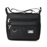 Black Men's Waterproof Oxford Cloth Crossbody Bag - Durable Anti-Theft Shoulder Backpack for Business, Travel & 10-inch Tablet