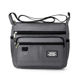 Grey Men's Waterproof Oxford Cloth Crossbody Bag - Durable Anti-Theft Shoulder Backpack for Business, Travel & 10-inch Tablet
