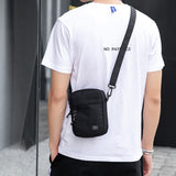Black Mini Streetwear Oxford Cloth Crossbody Bag - Ultra-Light (200g) Fashion Sling Pack, Fits 8-inch Tablet