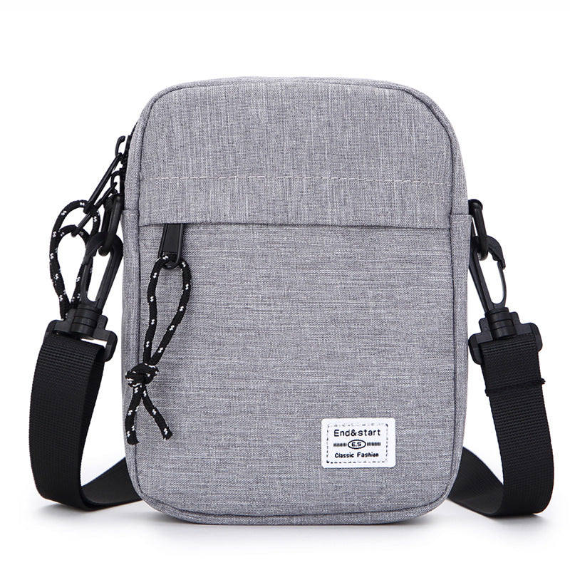 Light Grey Mini Streetwear Oxford Cloth Crossbody Bag - Ultra-Light (200g) Fashion Sling Pack, Fits 8-inch Tablet