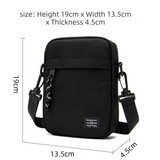 Light Grey Mini Streetwear Oxford Cloth Crossbody Bag - Ultra-Light (200g) Fashion Sling Pack, Fits 8-inch Tablet - Front View