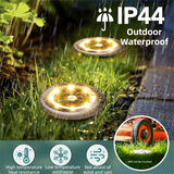 4-Pack Solar LED In-Ground White Light Set (Single 7.1x7.1x6.1cm) - Stainless Steel Waterproof Outdoor Garden Pathway and Landscape Spike Lamp