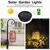 Decorative Solar Hummingbird Lantern(11x11x17CM) - Waterproof Hanging Iron Art Outdoor Projection Light for Garden and Patio (Up to 12 Hrs Illumination) - Side View