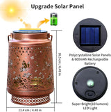 Decorative Solar Butterfly Hanging Lantern(11x11x17CM) - Waterproof Metal Hollow-Carved Outdoor Garden Projection Light for Garden and Patio