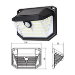 2-Pack Solar Motion Sensor Wall Light(230-Bead LED) -  3 Lighting Modes, IP64 Waterproof, Three-Sided Wide-Angle Lighting for Outdoor Security and Garden Lighting