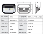 2-Pack Solar Motion Sensor Wall Light(230-Bead LED) -  3 Lighting Modes, IP64 Waterproof, Three-Sided Wide-Angle Lighting for Outdoor Security and Garden Lighting