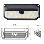 2-Pack Solar Motion Sensor Wall Light(388-Bead LED) -  3 Lighting Modes, IP64 Waterproof, Three-Sided Wide-Angle Lighting for Outdoor Security and Garden Lighting