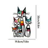 Cute Cartoon Cat Iron Wall Decor(30x19.8CM)- Metal Painted Iron Art Hanging Ornament for Living Room and Bedroom - Front View
