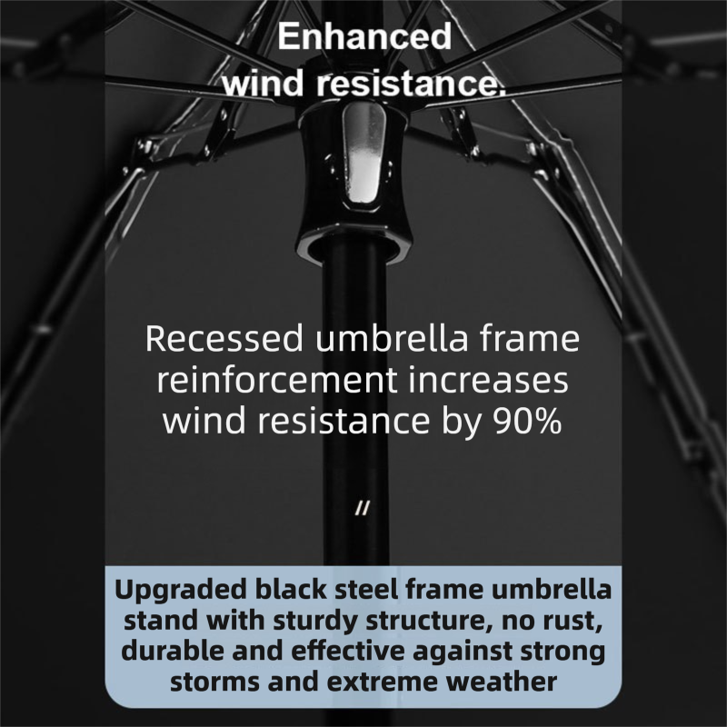 Black Ultra-Compact 5-Fold Waterproof All-Weather Umbrella for Women - Heart Pattern, Black Glue UV Protection, 8-Rib Frame,  Portable Capsule Parasol