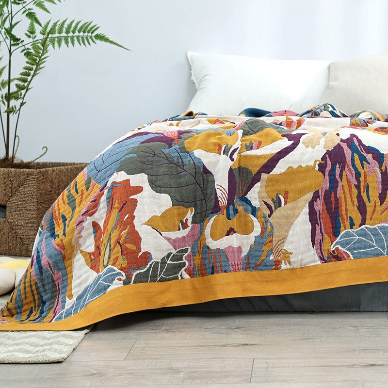 Pure Cotton Multi-Layer Gauze Blanket(Classic B, 230 cm x 200 cm) - Lightweight, Ultra-Breathable, and, image 3
