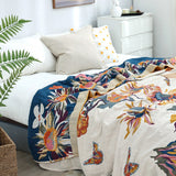 Pure Cotton Multi-Layer Gauze Blanket(Classic B, 240 cm x 240 cm) - Lightweight, Ultra-Breathable, and Moisture-Wicking Summer Quilt for Hot Sleepers