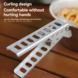 4-Pack Sliver Outdoors Home Alloy Anti-Scald Pot Clip - Ultralight Bowl Grippe for Camping BBQ Microwave Plate Retrieval and Hot Cookware - Front View