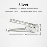 4-Pack Sliver Outdoors Home Alloy Anti-Scald Pot Clip - Ultralight Bowl Grippe for Camping BBQ Microwave Plate Retrieval and Hot Cookware - Top-Down View