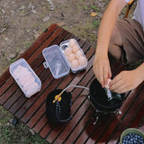 4 Pack Portable  8-Grid Shockproof Eggs Box With Egg Holder- Clear PP Plastic Storage Box, Secure Lock, Anti-Shock Tray for Outdoor Camping Picnic - Side View