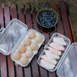 4 Pack Portable  8-Grid Shockproof Eggs Box With Egg Holder- Clear PP Plastic Storage Box, Secure Lock, Anti-Shock Tray for Outdoor Camping Picnic - 45-Degree Angle