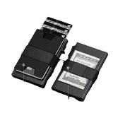 2-Pack Black Metal Thin Slim Men Women Pop Up Wallet (10.1 x 6.9 x 1.7 cm) - RFID Anti-theft Card Holder with box - Front View