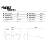 Y2K Rimless Butterfly UV400 Sunglasses for Women(Grey Gradient) - Bling Rhinestone Square Frameless, Sweet & Cool Fashion - Side View