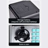 2-Piece Blue Smart ATM Piggy Banks - Kids Electronic Money Safe with Password Lock & Auto-Roll in/out Feature - Top-Down View