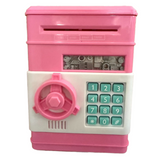 2-Piece Pink Smart ATM Piggy Banks - Kids Electronic Money Safe with Password Lock & Auto-Roll in/out Feature
