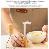 2-Pack Standable Stainless Steel Potato Masher - Heavy-Duty Kitchen Tool for Baby Food & Purees - Side View