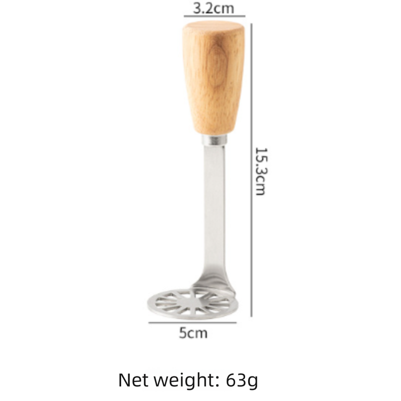 2-Pack Standable Stainless Steel Potato Masher - Heavy-Duty Kitchen Tool for Baby Food & Purees