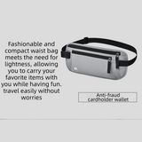 Dark Grey RFID Blocking Slim Anti-Theft Fanny Pack for Outdoor Travel - Hidden Money Belt for Passport, Documents & Cash