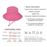 2-Pack White Kids Sun Hat and Travel Beach Fisherman Cap(S Size for Head Circumference 48-50) - Breathable UV Protection Cap - Top-Down View