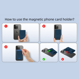 2-Pack 2-in-1 Black Magnetic Card Wallet Integrated Pop Airbag Stand(9.5x6x0.8 CM) - Including Magnetic Ring, for MagSafe Compatible iPhone 14/13/12 Series & Standard Phone Cases