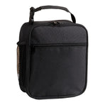 Black Portable Insulated Lunch Bag - Oxford Cloth Handheld Meal Prep Tote, Large-Capacity Square Upright Design for School Office