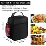 Black Portable Insulated Lunch Bag - Oxford Cloth Handheld Meal Prep Tote, Large-Capacity Square Upright Design for School Office