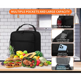 Light Grey Portable Insulated Lunch Bag - Oxford Cloth Handheld Meal Prep Tote, Large-Capacity Square Upright Design for School Office