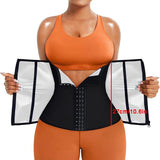Silver Ion Sauna Waist Trainer for Women(Size S) - 2-in-1 Zipper and Hook/Eye Sweat-Wicking Sports Girdle, Postpartum Fitness Shapewear - Rear View