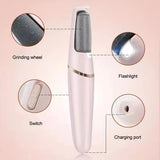 Pink Wireless Electric Foot Grinder With Two Heads - Automatic Pedicure Tool for Removing Callus and Dead Skin, Portable Small Handheld Design & USB Rechargeable