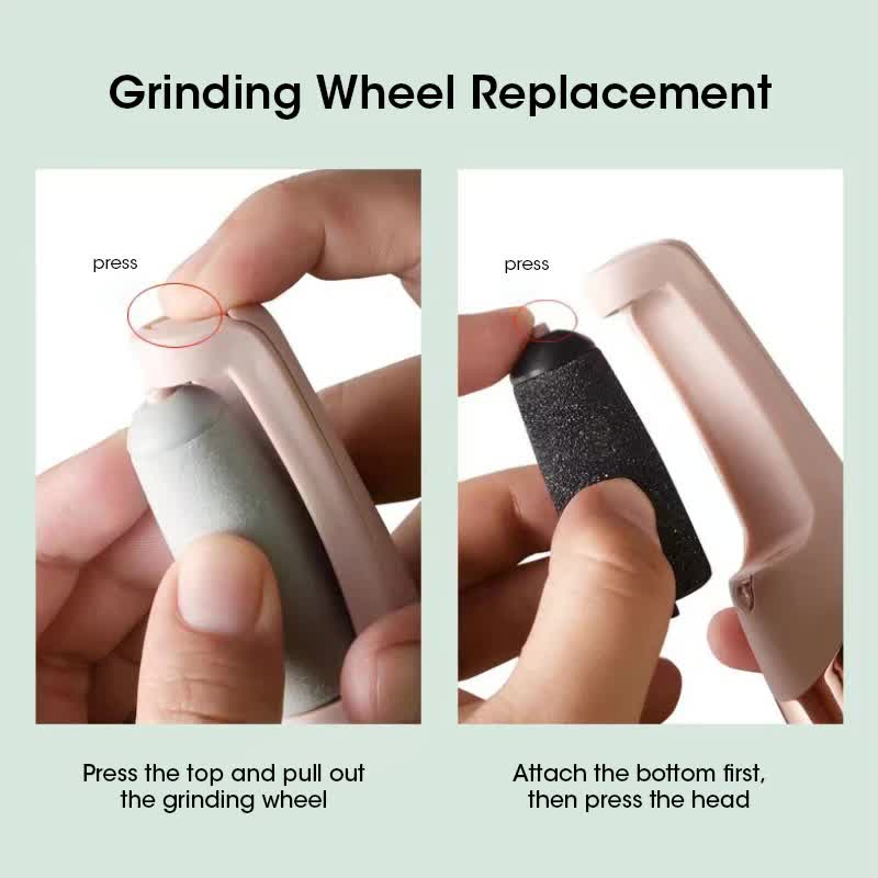 Pink Wireless Electric Foot Grinder With Two Heads - Automatic Pedicure Tool for Removing Callus and Dead Skin, Portable Small Handheld Design & USB Rechargeable