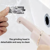 White Wireless Electric Foot Grinder With Two Heads - Automatic Pedicure Tool for Removing Callus and Dead Skin, Portable Small Handheld Design & USB Rechargeable - 45-Degree Angle