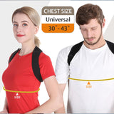 Universal Adjustable Posture Corrector Brace (Fits 30''-43'' Chest) - Back Support Strap for Men and Women - Side View