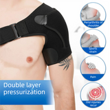 Adjustable Neoprene Sports Shoulder Brace - Compression Support for Dislocation, Strain Prevention, and Injury Recovery - Front View