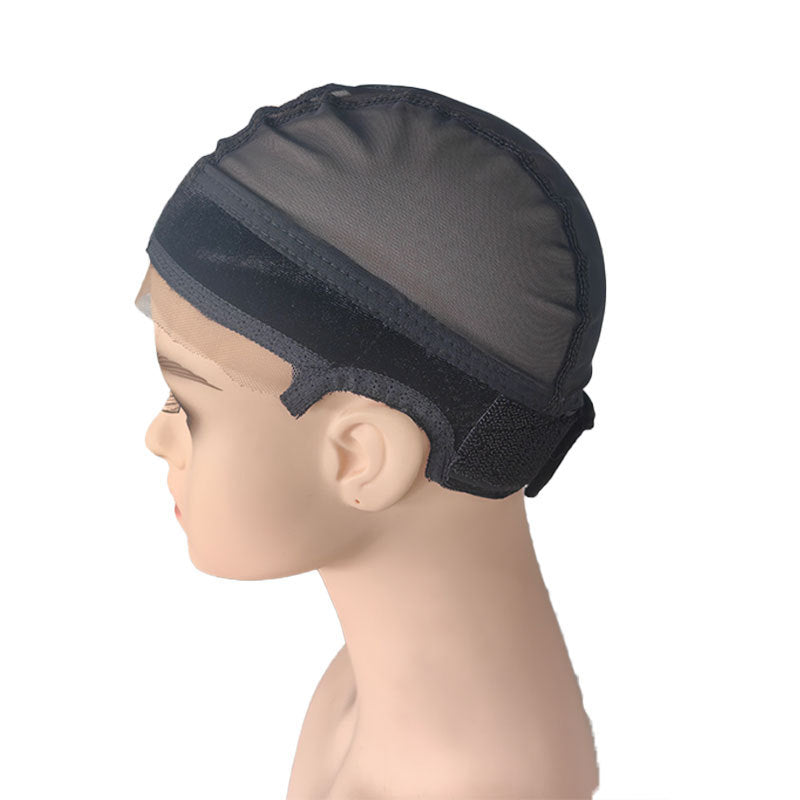 2-Pack Black U-Part Open-Ear Wig Cap with 4x5 Inch Double Velvet Lace - Comfort & Stability, for Wig Making and Secure Wear