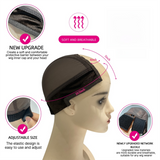 2-Pack Black U-Part Open-Ear Wig Cap with 4x5 Inch Double Velvet Lace - Comfort & Stability, for Wig Making and Secure Wear