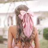 8-Color Set Luxury Satin Bow Hair Clips for Women - French Barrette Style, Sweet and Elegant Summer Hair Accessories - Top-Down View