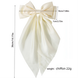 8-Color Set Luxury Satin Bow Hair Clips for Women - French Barrette Style, Sweet and Elegant Summer Hair Accessories