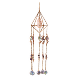 Moon Chaser Handcrafted Suncatcher - Natural Agate Slice & Multi-Faceted Prism for Decorative Refraction - Front View