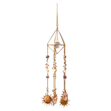 Solar Cone Faceted Crystal Suncatcher - Natural Agate & Handcrafted Prism for Light Decoration - Front View